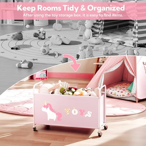 GRANNY SAYS 135L Large Toy Box for Girls, Toy Chest Storage with Wheels