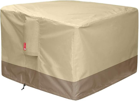 SheeChung Fire Pit Cover Square 44" Lx44 Wx24 H,Waterproof 600D Material | PVC Inner Coating,Heavy Duty Outdoor Fire Pit Cover,Tear & Fade Resistant,Fits 40"-44"Fire Pit Table,Adjustable Draw-string