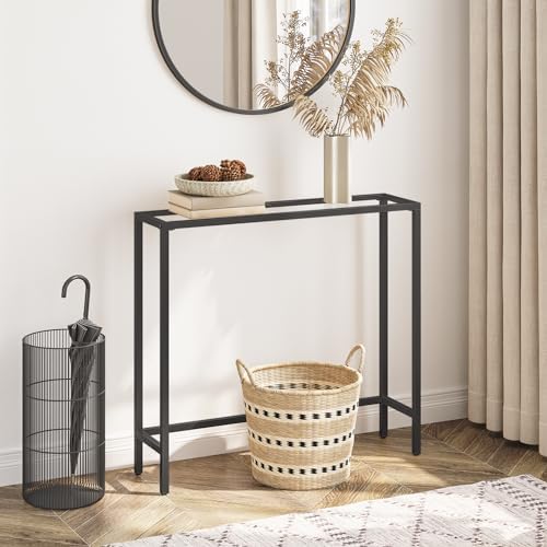 HOOBRO 29.5" Narrow Console Table, Modern Sofa Table Behind Couch Table