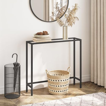 HOOBRO 29.5" Narrow Console Table, Modern Sofa Table Behind Couch Table