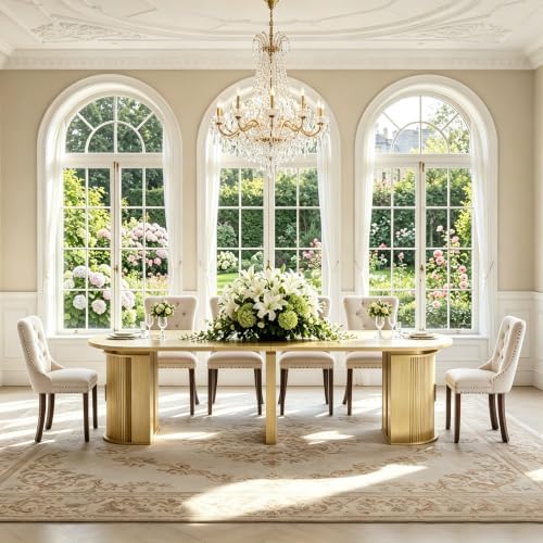47in-118 in Extendable Dining Table for 4-12, Oval Expandable Kitchen Table