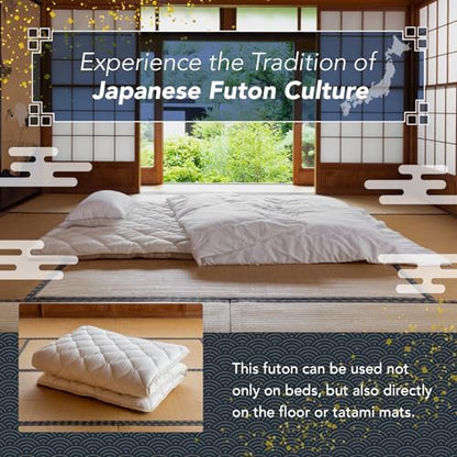 MORIRIN Japanese Floor Futon Mattress, Made in Japan, Full