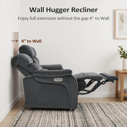 MCombo 87.2'' Wall Hugger Power Recliner Sofa, ST258M3 (Dark Grey)