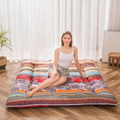 MAXYOYO Japanese Floor Mattress 4" Thick Queen Size Foldable Futon Mattress