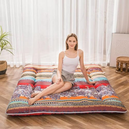 MAXYOYO Japanese Floor Mattress 4" Thick Full Size Foldable Futon Mattress