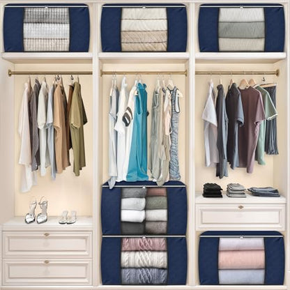 90L Clothes Storage, Foldable Thick Fabric Blanket Storage Bags