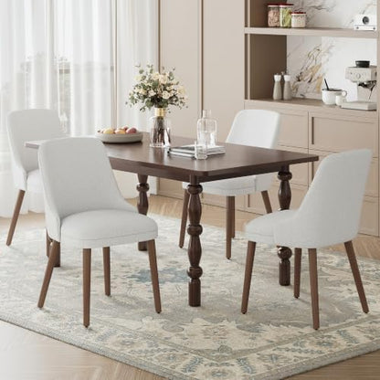 MALOL Upholstered Dining Chairs Set of 4 with High-Back, Light Grey