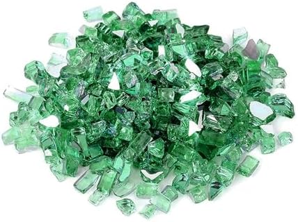 Mr. Fireglass 10 lb High Luster Fire Glass, 1/2 Inch Reflective Light Green