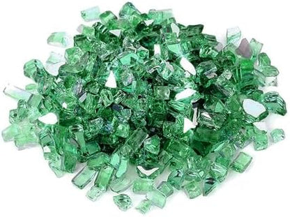Mr. Fireglass 10 lb High Luster Fire Glass, 1/2 Inch Reflective Light Green