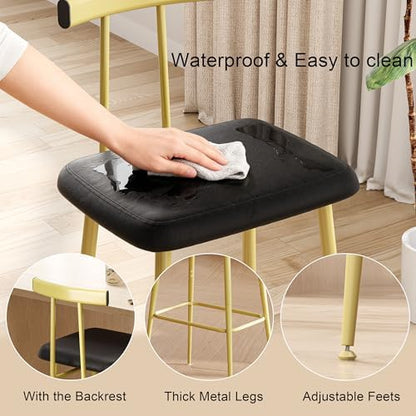 Kitchen Bar Stools set of 2,Stool Kitchen Counter,Gold Counter Height Stool