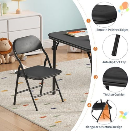 GarveeHome 5-Piece Kids Folding Table and Chairs Set, Activity Table Set