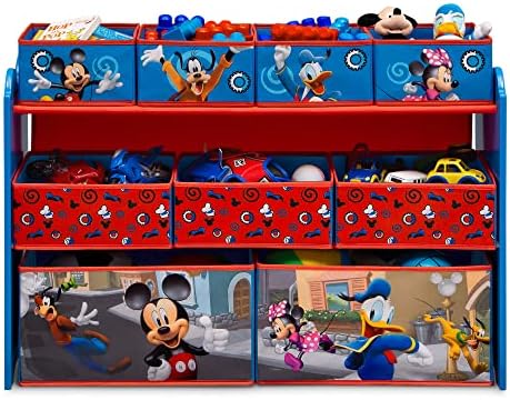 Disney Mickey Mouse Deluxe 9 Bin Design and Store Toy Organizer by Delta Children, Greenguard Gold Certified