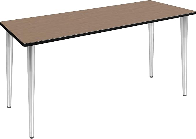 Romig Arco 60 x 24 in. Training Seminar Table- Noble Oak Top, Chrome Tapered Legs