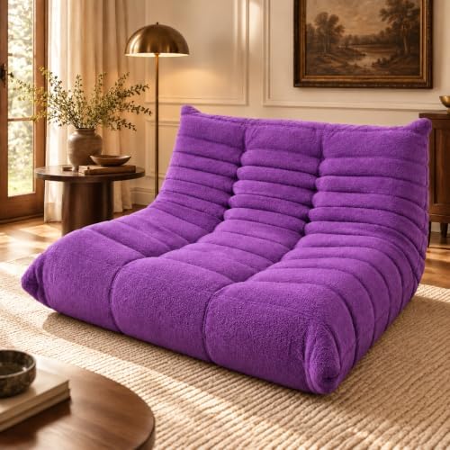 Loveseat Bean Bag Chair for Adults, Comfy Beanbag with Memory Foam