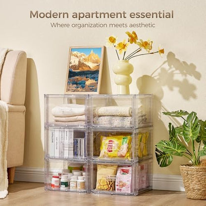 Vtopmart 9 Pack Clear Stackable Storage Drawers 15QT