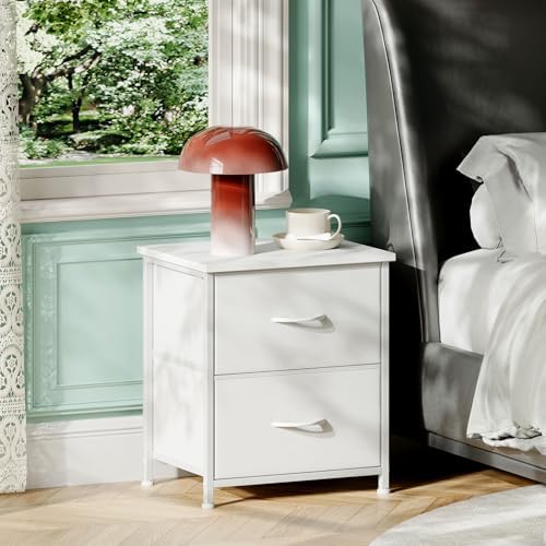 Somdot Night Stand with 2 Drawer, Small Nightstand End Table, Bedside Table