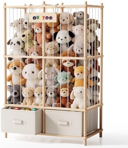 Extra Large Stuffed Animal Storage, Wooden Stuffed Animal Zoo Organizer