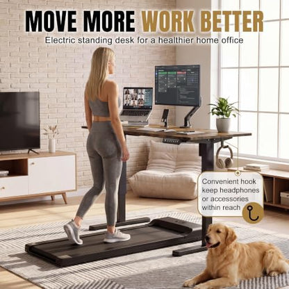 Furmax 45 Inches Electric Standing Desk, Home Office Desk with Phone Holder