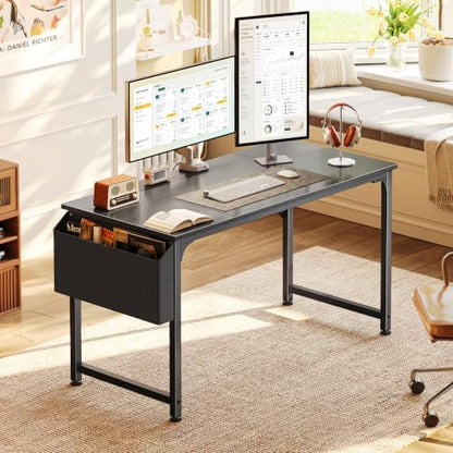 PRAISUN 47'' Computer Desk with Fabric Storage Bag & 2 Hooks