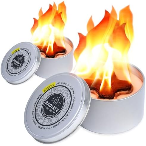 Radiate 2-Pack Portable Smokeless Campfire Fire Pit, 2 Hour Outdoor Heat