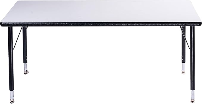 Rectangle Activity Kids Table About 24 x 48 inch (60 x 120cm) - Height Adjustable Legs - Durable Spray Edge - for Commercial Spaces