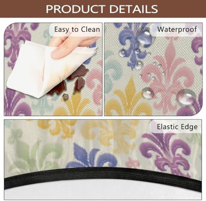 Iris Outdoor Round Fitted Tablecloth with Umbrella Hole Zipper 45-56