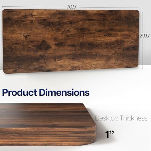 VIVO 71" x 30" Vintage Brown Solid Table Top