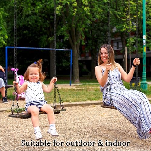 2 Pack 83in Hanging Swing Chain with 4 Carabiners, 660LB Capacity Hanging Kits Heavy Duty Hanging Chair Hardware for Hammock Swing Hanging Chair Punching Bags Sandbag Indoor Outdoor Yoga Gym (Black)