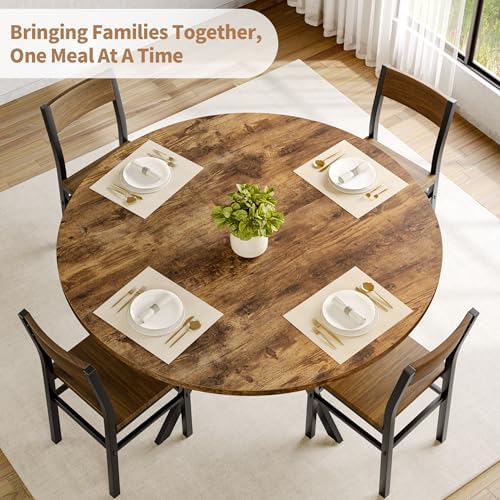 Round Dining Table for 2-4, 42'' Kitchen & Dining Room Tables with Storage