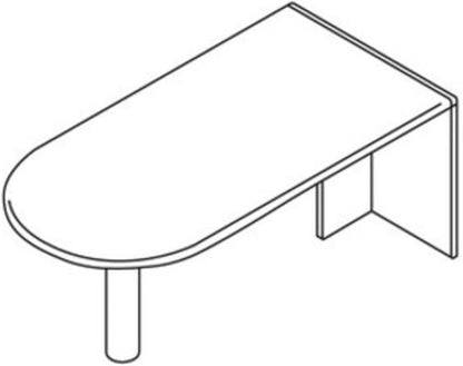 Lorell Peninsula, 66 by 30 by 29-1/2-Inch, Cherry