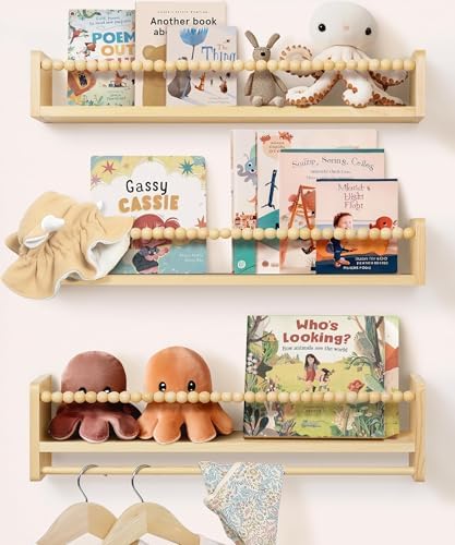 24 Inch Nursery Book Shelves for Wall, Bookshelf for Kids Rooms