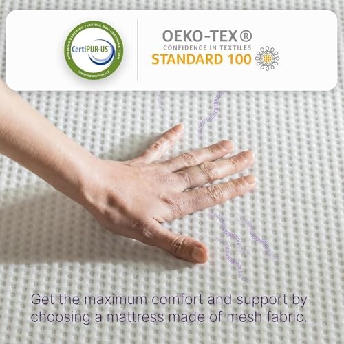 NapQueen 10 Inch Queen Size Mattress, Bamboo Charcoal Memory Foam Mattress, Bed in a Box, White