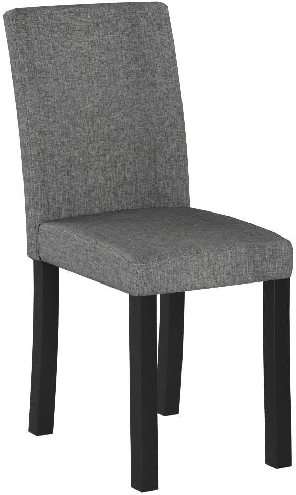 LSSBOUGHT Modern Dining Chair Set of 4 Urban Style Linen Kicthen Chairs with Solid Wood Legs for Dining Room and Restaurant(Gray)