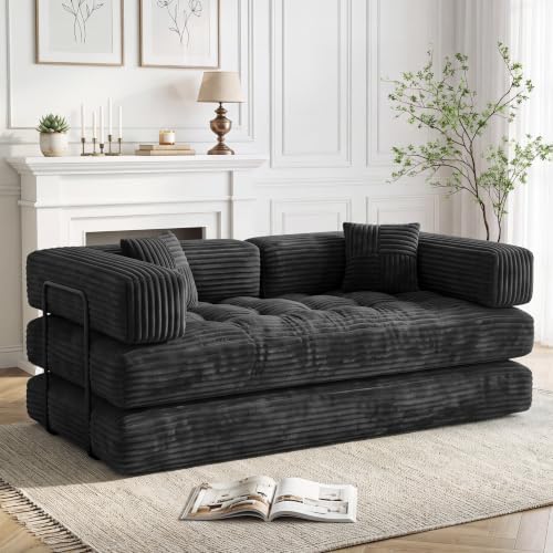 79" Convertible Sofa Bed, 5-in-1 High Back Boneless Couch for Living Room