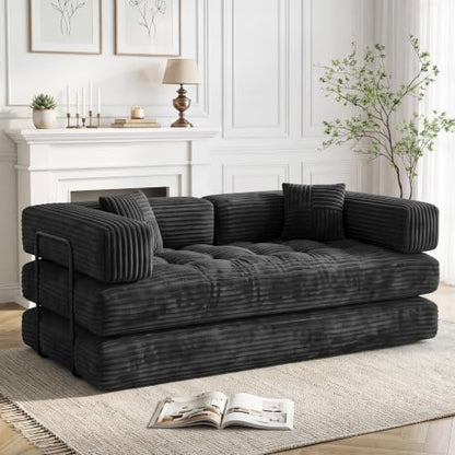 79" Convertible Sofa Bed, 5-in-1 High Back Boneless Couch for Living Room
