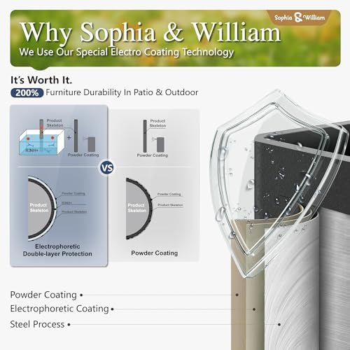 Sophia & William Patio Table and Chairs Set, Outdoor Dining Set for 6