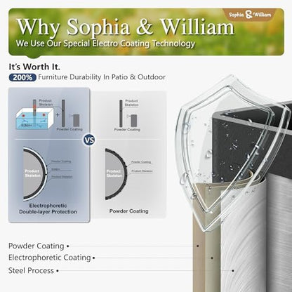 Sophia & William Patio Table and Chairs Set, Outdoor Dining Set for 6