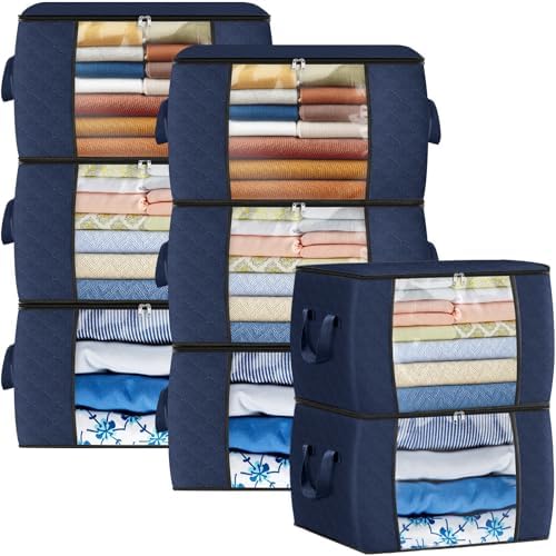 90L Clothes Storage, Foldable Thick Fabric Blanket Storage Bags