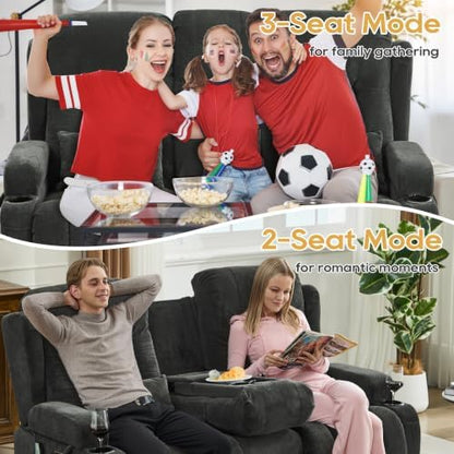IPKIG Power Loveseat Recliner Sofa with Flip Back Console, 67" - 3 Seat