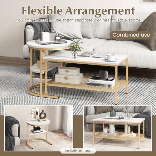 KOTEK Nesting Coffee Table Set of 2 (Gold)