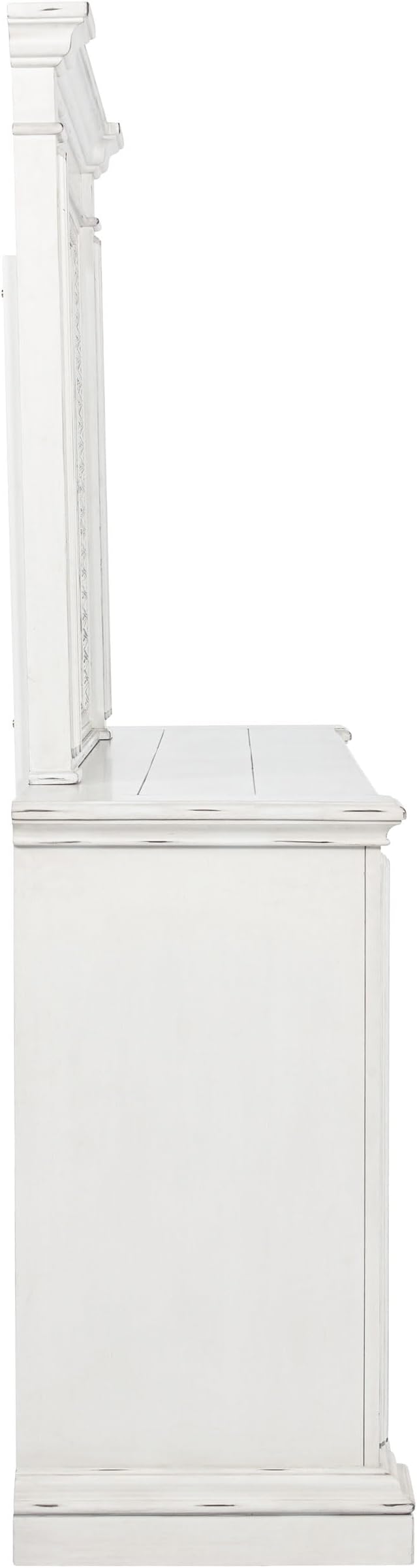 Coaster Home Furnishings - McKinney - Poplar Wood - 6-Drawer Dresser with 50-Inch Rectangular Mirror, Traditional Style, Jewelry Tray, and Antique Bronze Hardware - Bedroom - Vintage White - 215873M