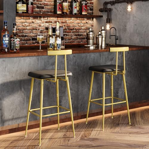 Kitchen Bar Stools set of 2,Stool Kitchen Counter,Gold Counter Height Stool