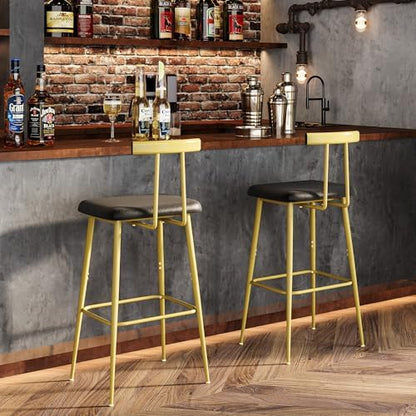 Kitchen Bar Stools set of 2,Stool Kitchen Counter,Gold Counter Height Stool