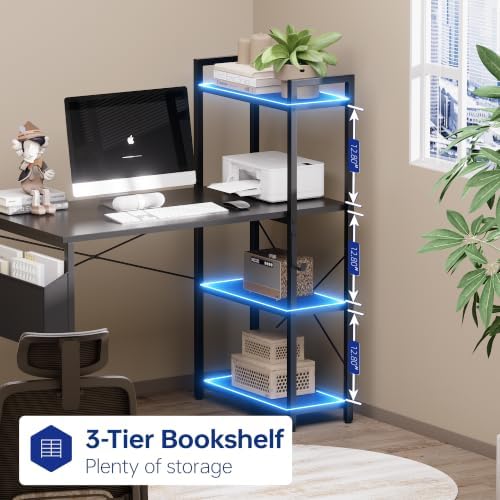 Pamray 38.5 Inch Small Computer Desk with Shelves for Bedroom Home Office