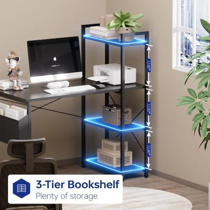 Pamray 38.5 Inch Small Computer Desk with Shelves for Bedroom Home Office