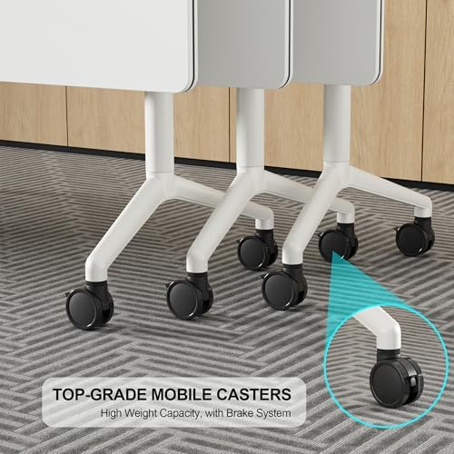 Okeysen Conference Room Table 6 Pack, Modern Folding Training Tables with Flip Top, Mobile Table with Four Locking Wheels, Executive Desk for Meeting Room, Office, Classroom 59.06”x23.62”x29.53”