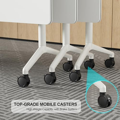 Okeysen Conference Room Table 6 Pack, Modern Folding Training Tables with Flip Top, Mobile Table with Four Locking Wheels, Executive Desk for Meeting Room, Office, Classroom 59.06”x23.62”x29.53”