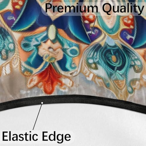 Mandala Outdoor Round Fitted Tablecloth with Umbrella Hole Zipper 45-56