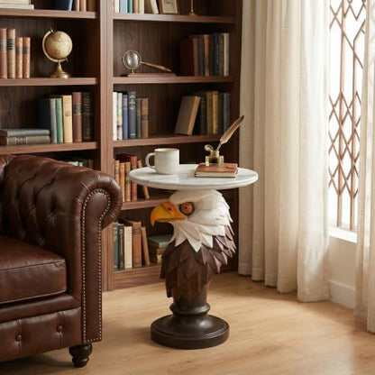 Majestic Eagle Bust Pedestal End Table
