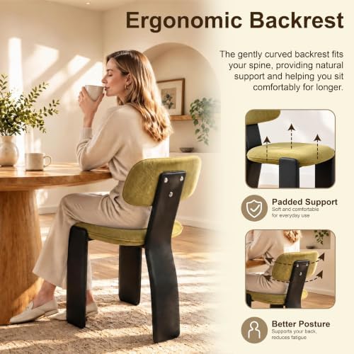 Dining Chairs Set of 6, Modern Kitchen Chairs, Tangerine
